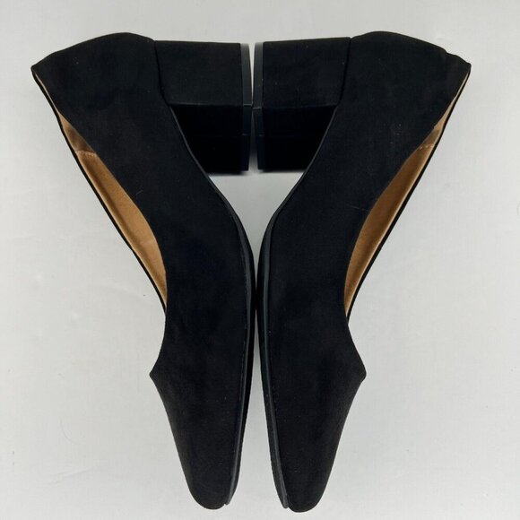 Lane Bryant Womens Black Suede Pointed Toe Slip On Block Size 9 W Pump Heels - Picture 7 of 10